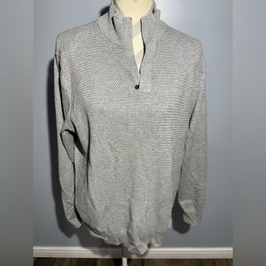 Perry Ellis Men's Light Gray Zip-Up Sweater